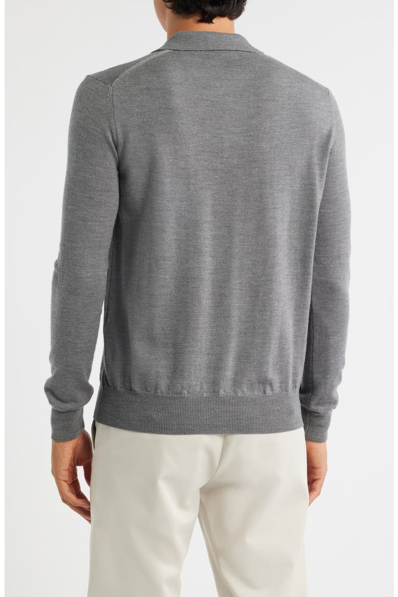 Long Sleeve Cashwool® Polo Sweater, Alternate, color, DARK GREY