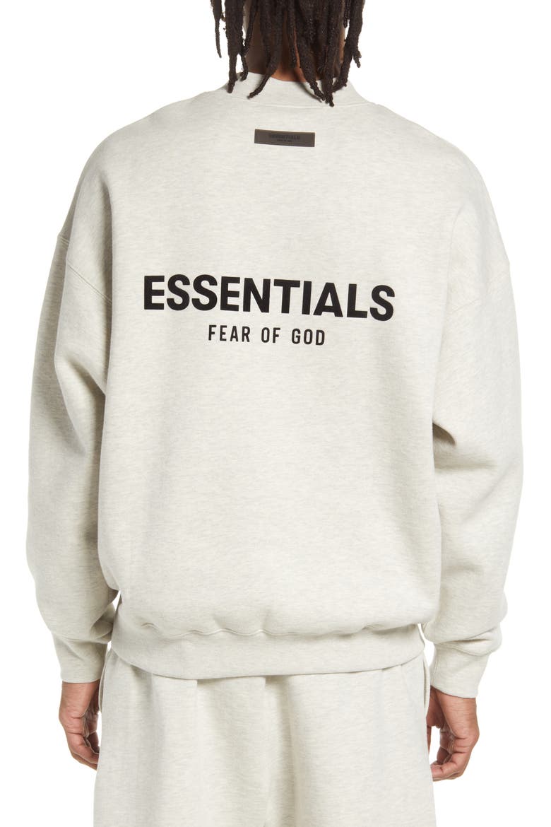 Essentials Cotton Blend Crewneck Sweatshirt, Alternate, color, LIGHT OATMEAL