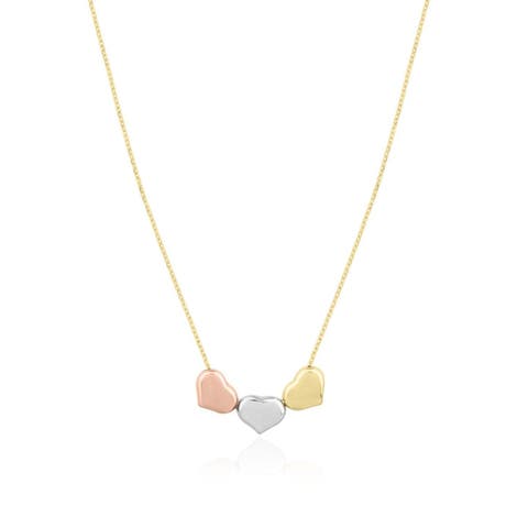 Tricolor Triple Heart Necklace