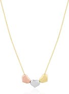 The Lovery Fine Jewelry Tricolor Triple Heart Necklace
