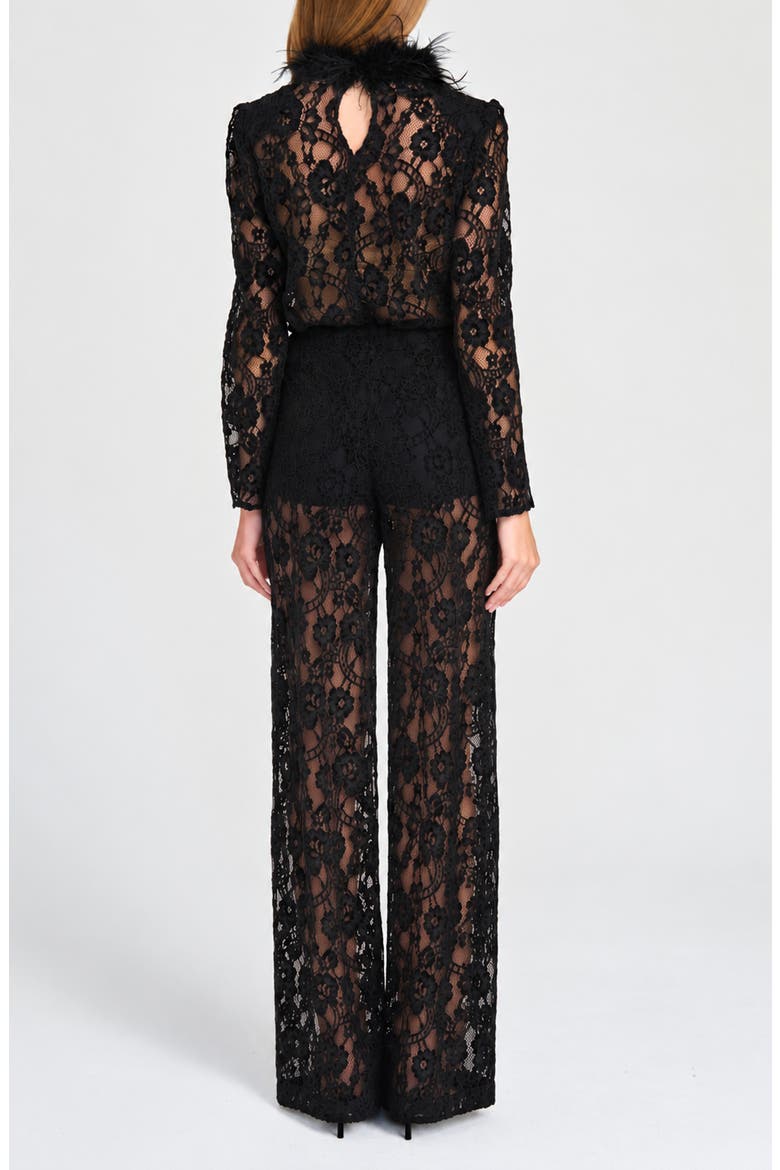 x Rose Lola Broadway Lace Wide Leg Pants, Alternate, color, BLACK