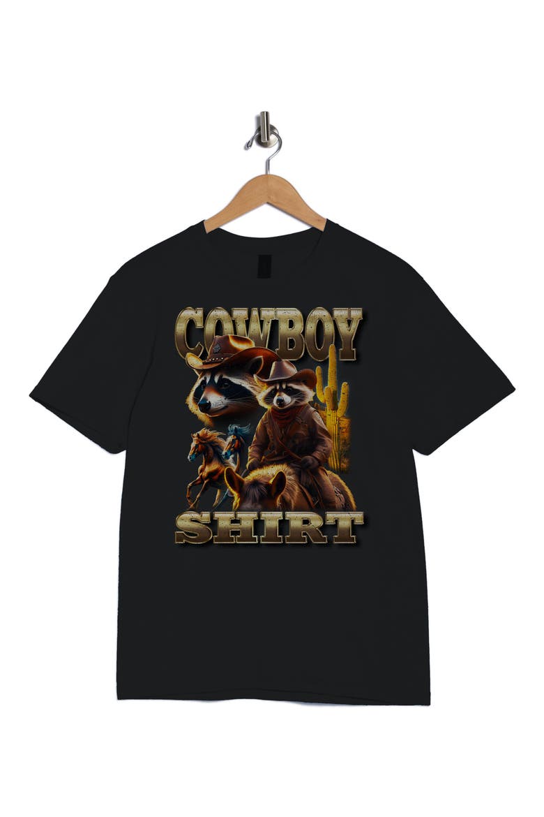 Bootleg Cowboy Graphic T-Shirt, Alternate, color, BLACK