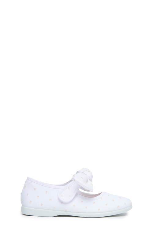 CHILDRENCHIC Swiss Dot Mary Jane Canvas Sneaker in White 