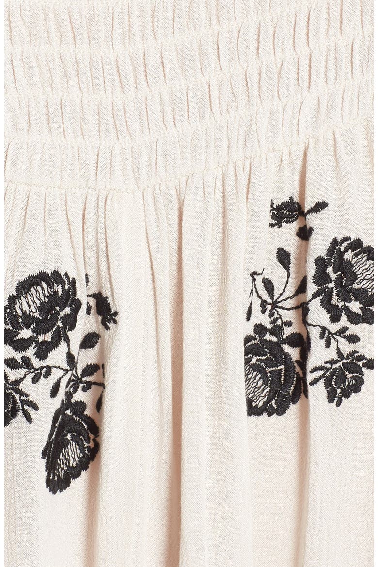 Embroidered Woven Top, Alternate, color, WHITE W/ BLACK EMBROIDERY