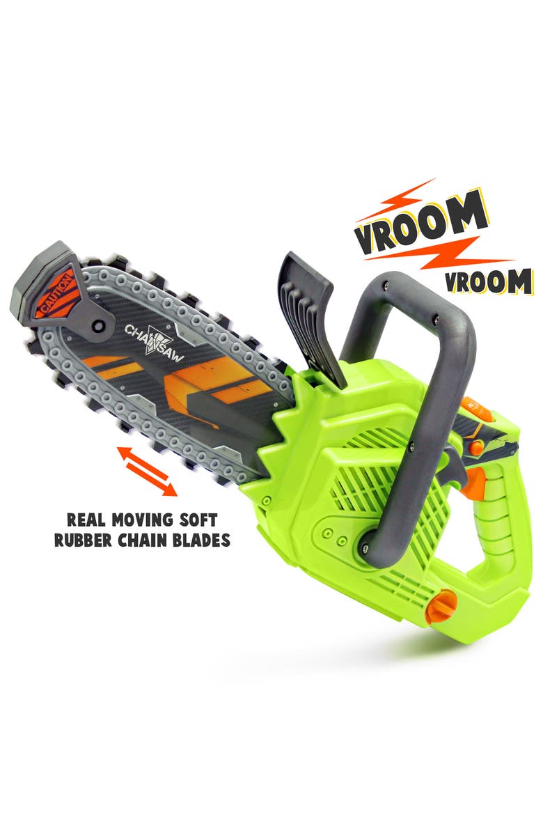 Lanard Tuff Tools Clean Cut Chainsaw Kids Sounds & Action Toy, Alternate, color, Multicolored
