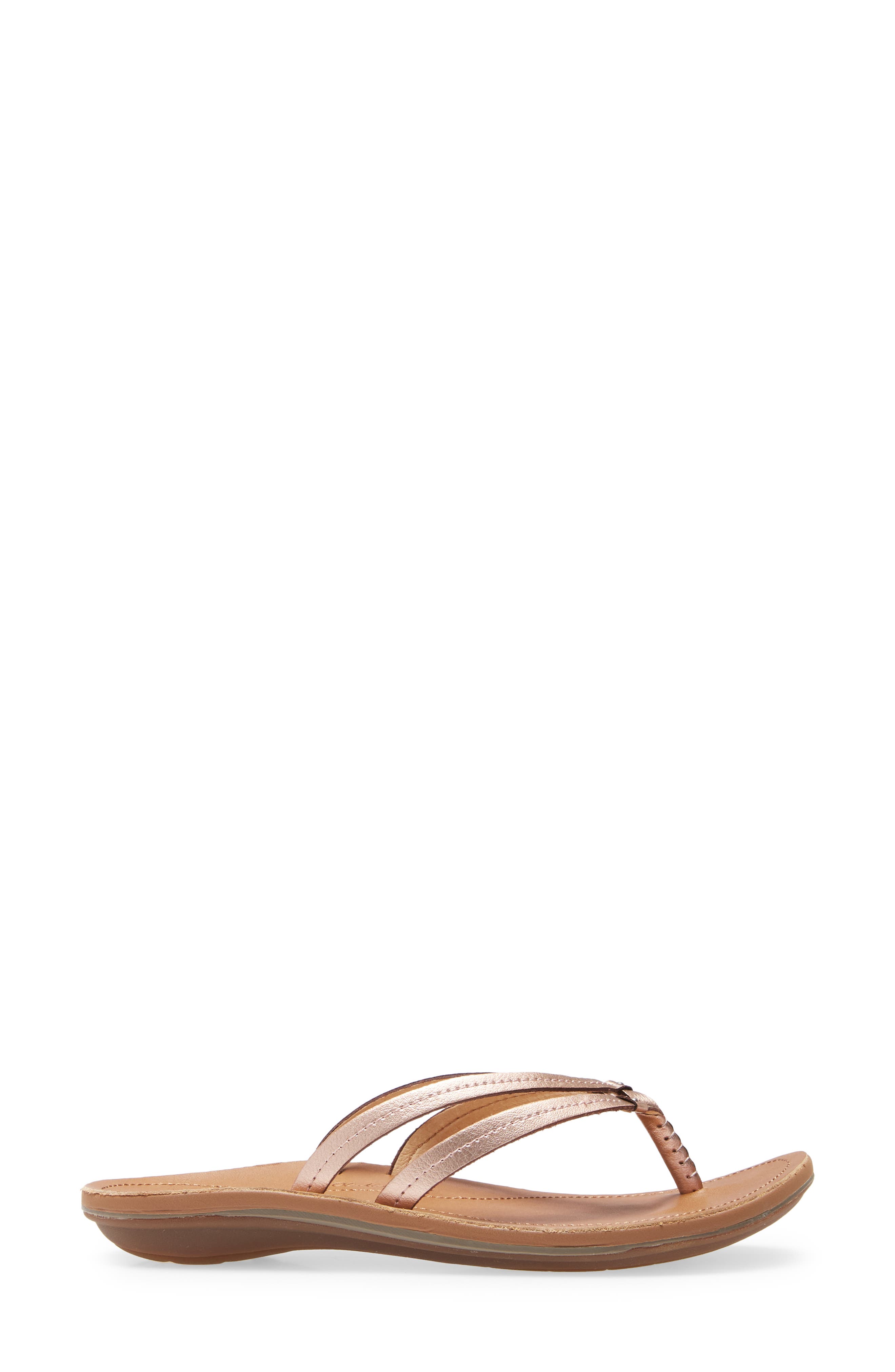'U'i' Thong Sandal, Alternate, color, PINK COPPER/ SAHARA LEATHER