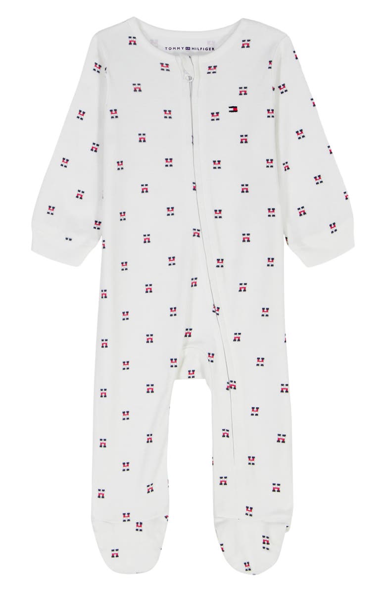 Tommy Hilfiger H Logo Footie, Main, color, White