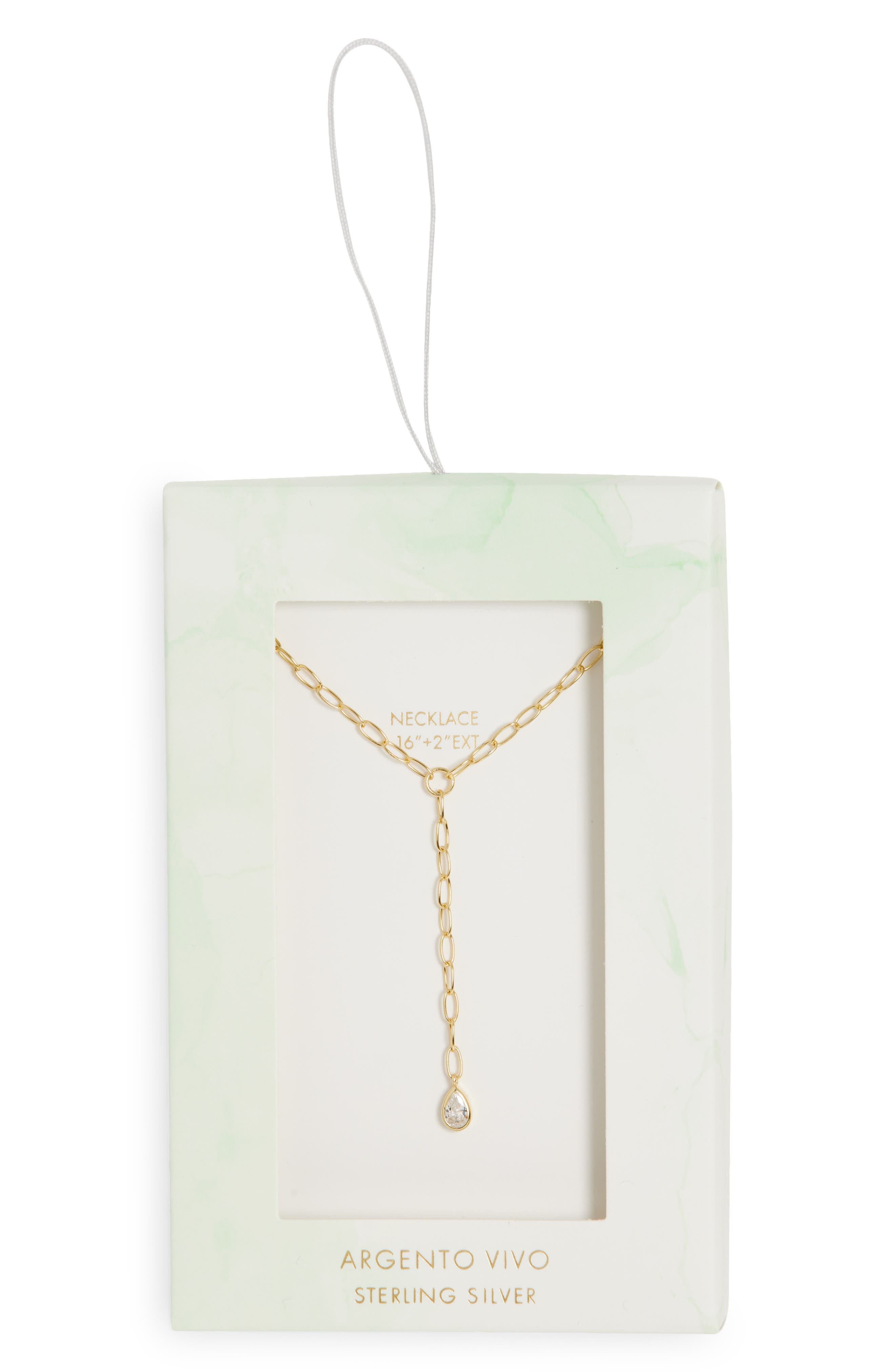 ARGENTO VIVO Pear CZ Y-Drop Necklace