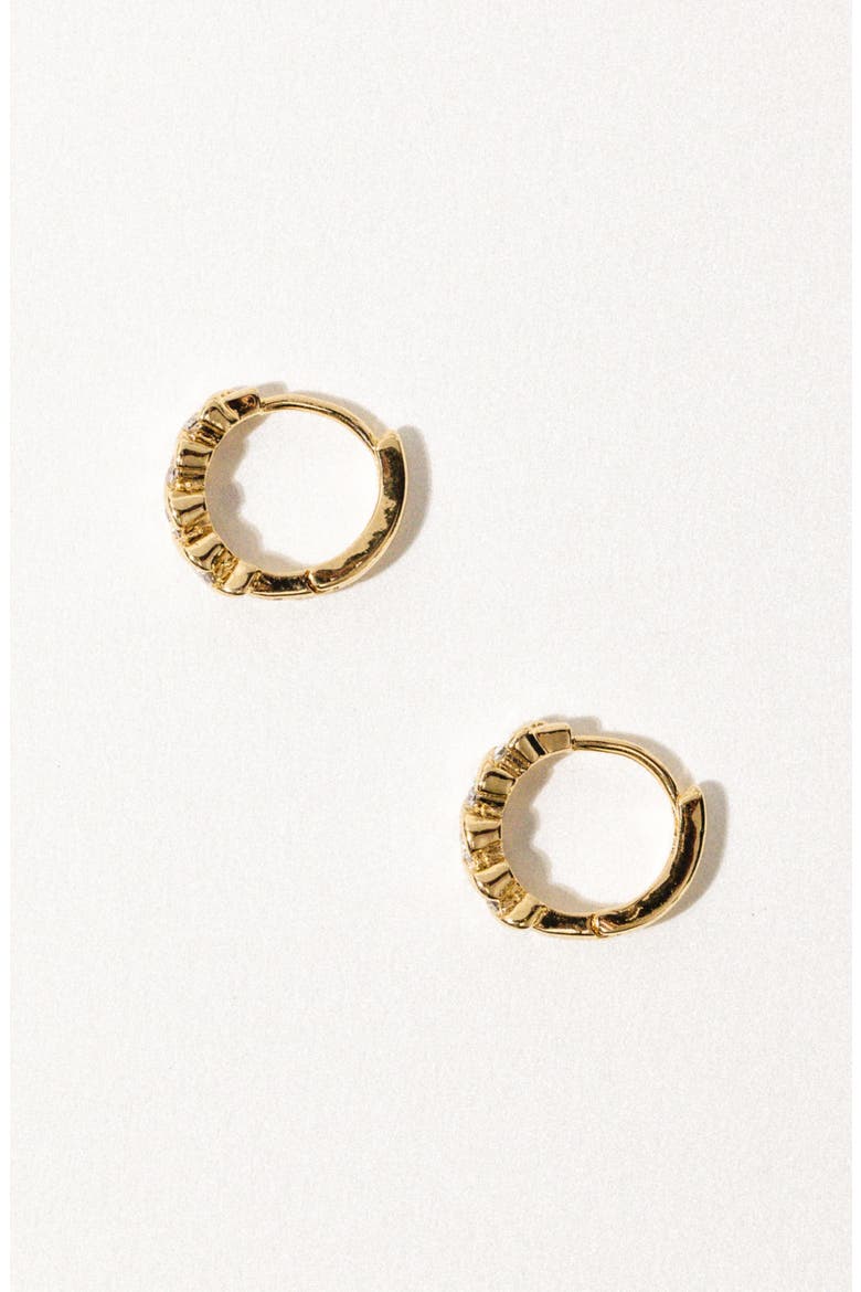 Loxley Cubic Zirconia Huggie Hoop Earrings, Alternate, color, GOLD