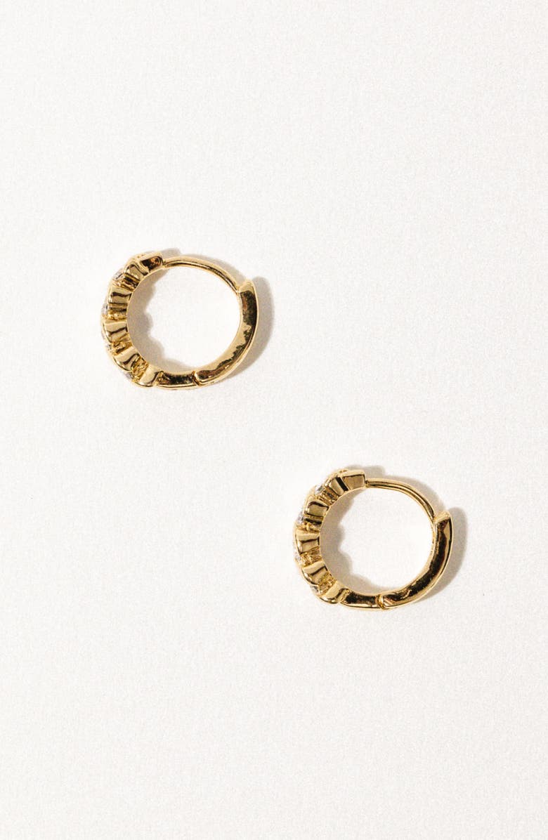 Child of Wild Loxley Cubic Zirconia Huggie Hoop Earrings, Alternate, color, Gold