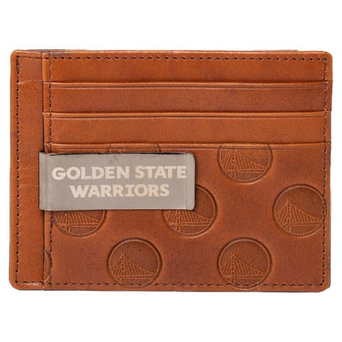 Brown Golden State Warriors Sanford Front Pocket Wallet with Money Clip