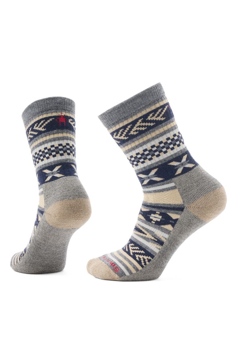 Smartwool Everyday Cozy Cabin Games Wool Blend Crew Socks, Main, color, Medium Gray