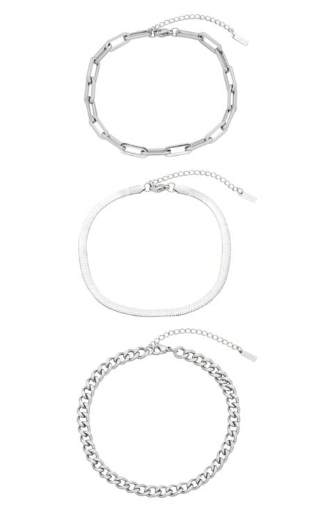 Set of 3 Assorted Chain Bracelets