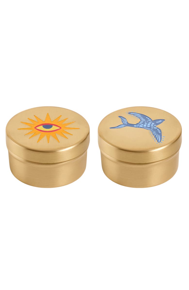 Zsa Zsa Zsu Lotus Brass Decorative Box 2 Pcs Set, Main, color, Gold