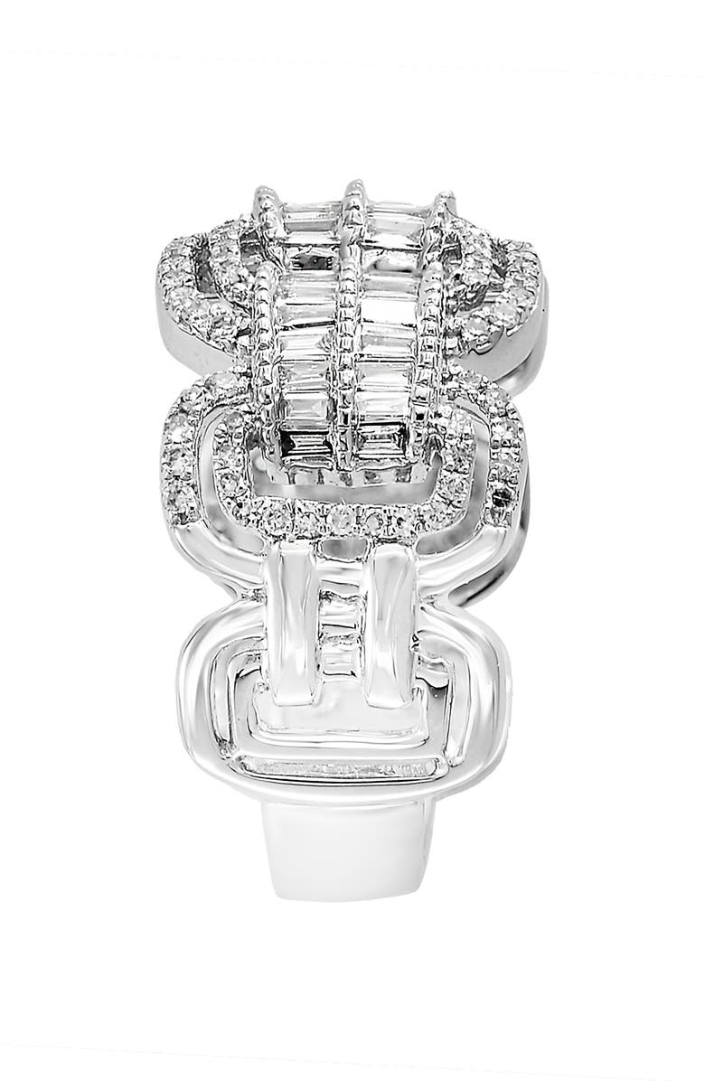 EFFY 14K Rose Gold Baguette Cut Diamond Scalloped Band Ring - 0.80 ctw, Alternate, color, 