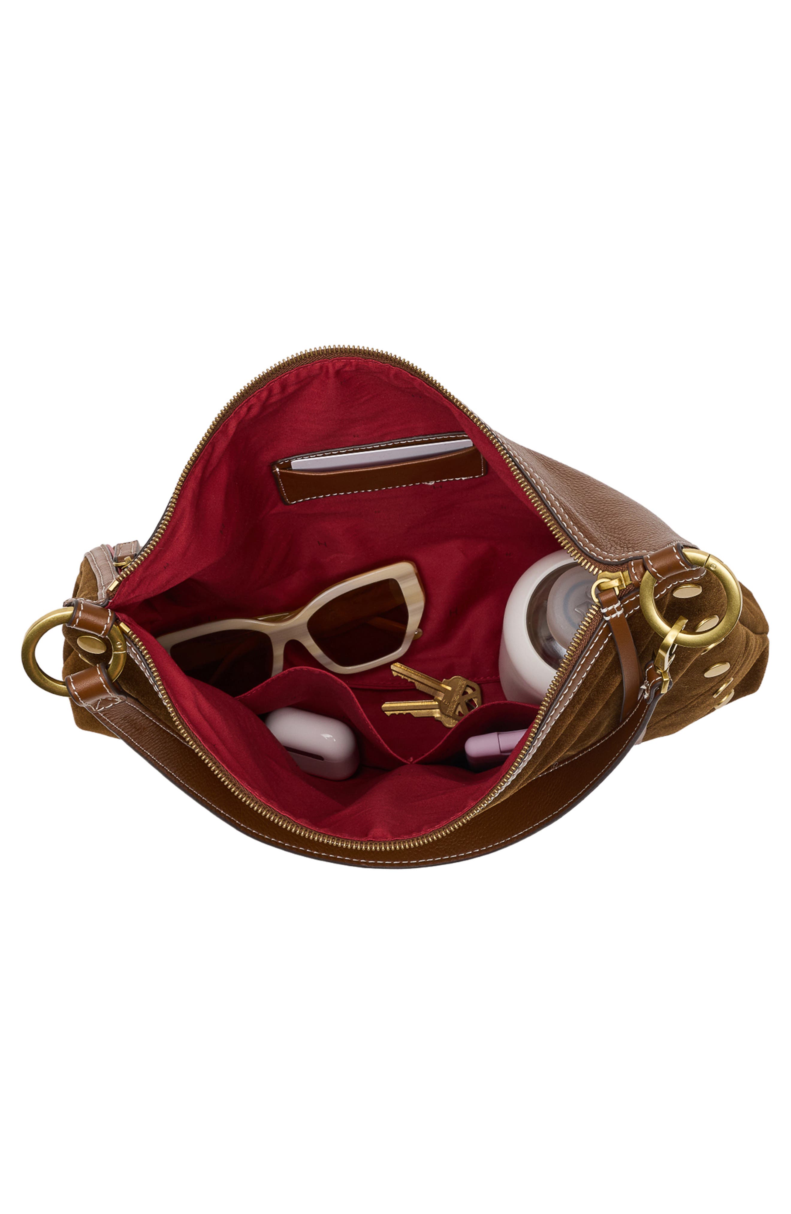 Kyle Large Suede Hobo, Alternate, color, CINNAMON SUEDE/ANTIQUE GOLD