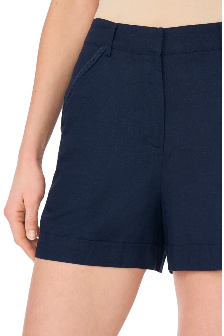 Embroidered High Waist Shorts, Alternate, color, INDIGO NIGHT