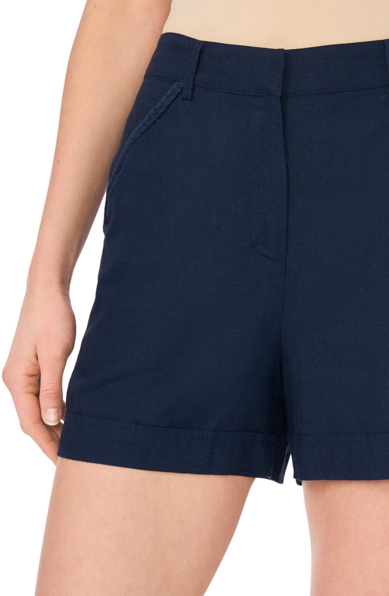 1.STATE Embroidered High Waist Shorts, Alternate, color, Indigo Night