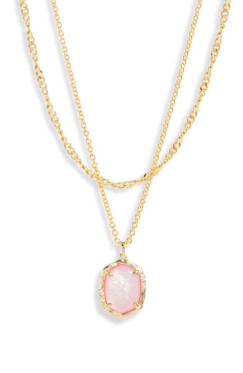 Daphne Layered Coral Pendant Necklace