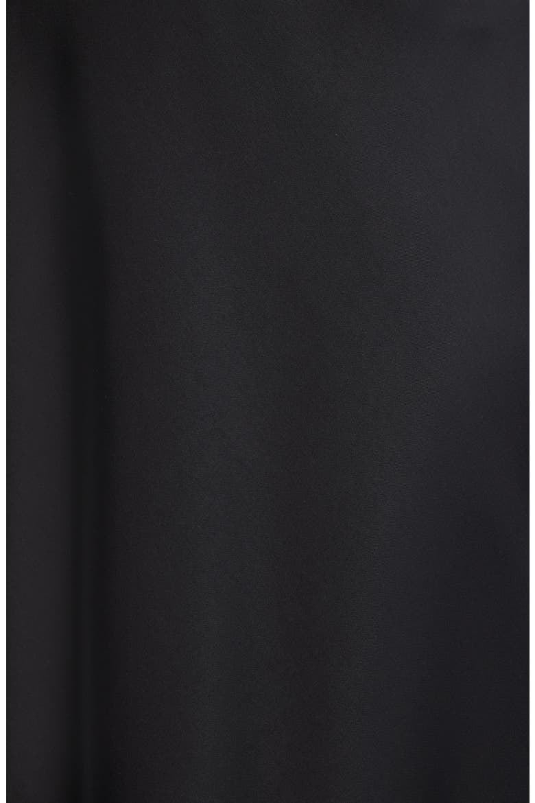 Lace Trim Satin Skirt, Alternate, color, BLACK