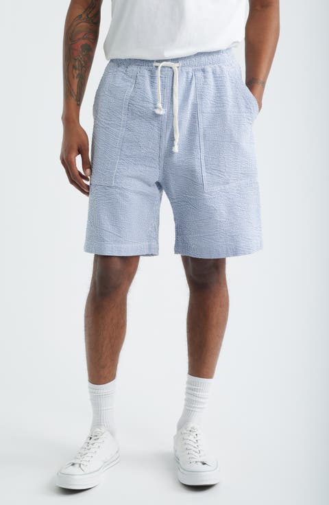 Seersucker Organic Cotton Poplin Drawstring Chef Shorts