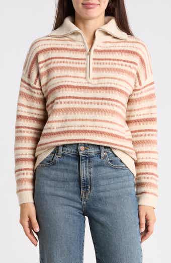 Quarter-Zip Striped Sweater