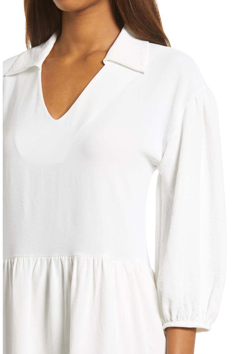 Tiered Long Sleeve Dress, Alternate, color, WHITE