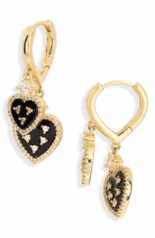 EYE CANDY LOS ANGELES Sabrina Heart Charm Drop Earrings