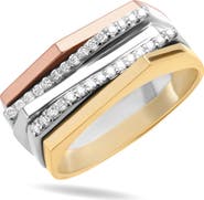 LANA 14K Gold Pavé Diamond Geometric Ring