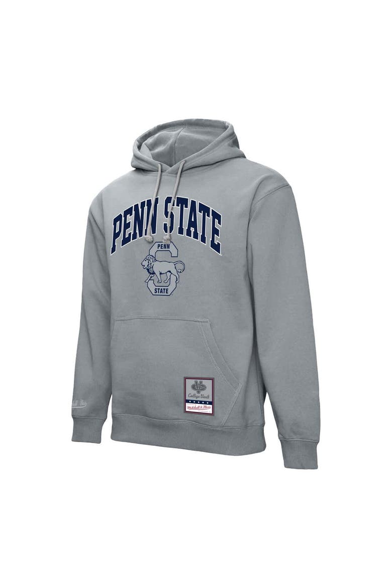 Men's Mitchell & Ness  Heather Gray Penn State Nittany Lions Classic Arch Pullover Hoodie, Alternate, color, Heather Gray