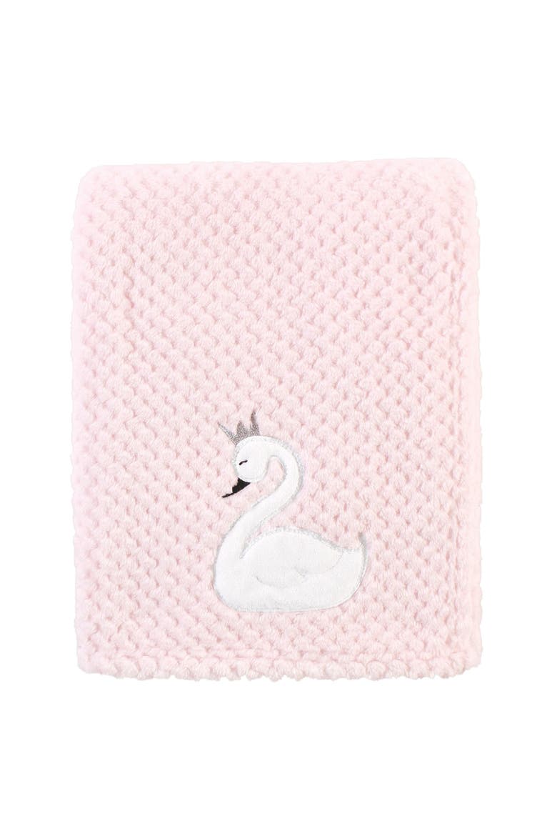 Plush Waffle Blanket, Main, color, Swan