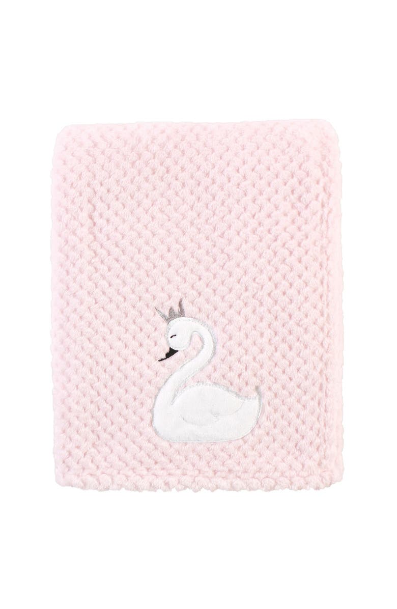 Hudson Baby Plush Waffle Blanket, Main, color, Swan