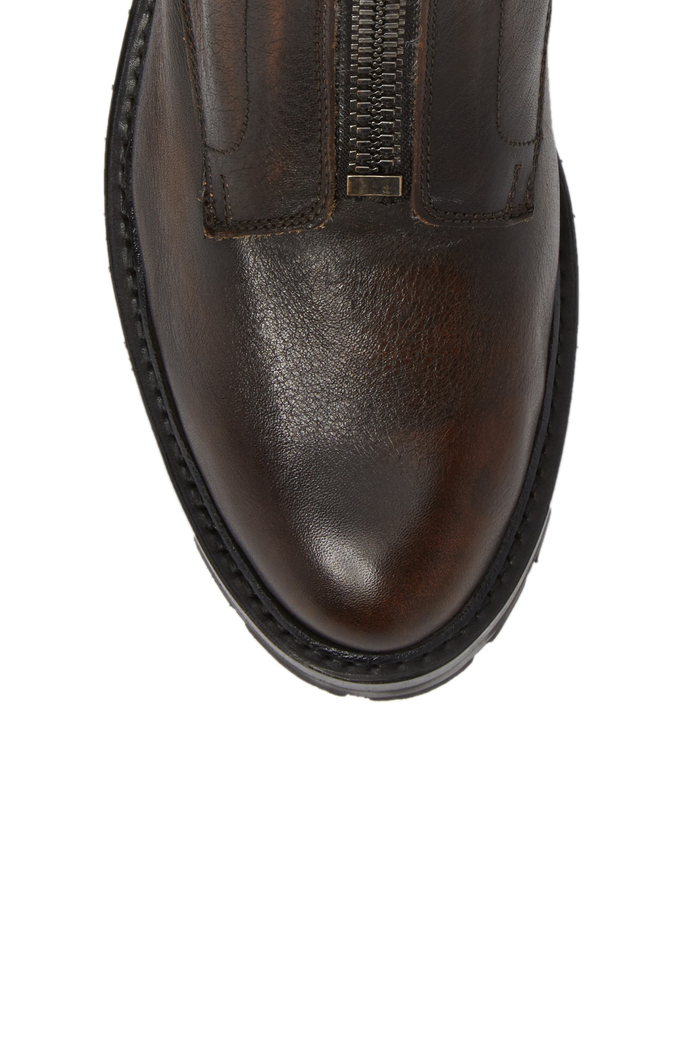 Julie Front Zip Combat Boot, Alternate, color, COGNAC