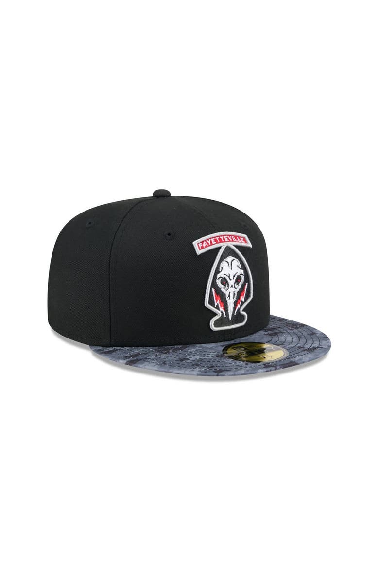 Men's New Era  Black Fayetteville Woodpeckers Theme Nights 59FIFTY Fitted Hat, Alternate, color, Black