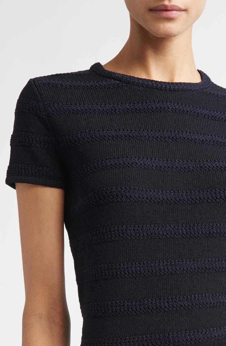 ST. JOHN Breton Stripe Wool Blend Sweater, Alternate, color, Black / Navy Multi