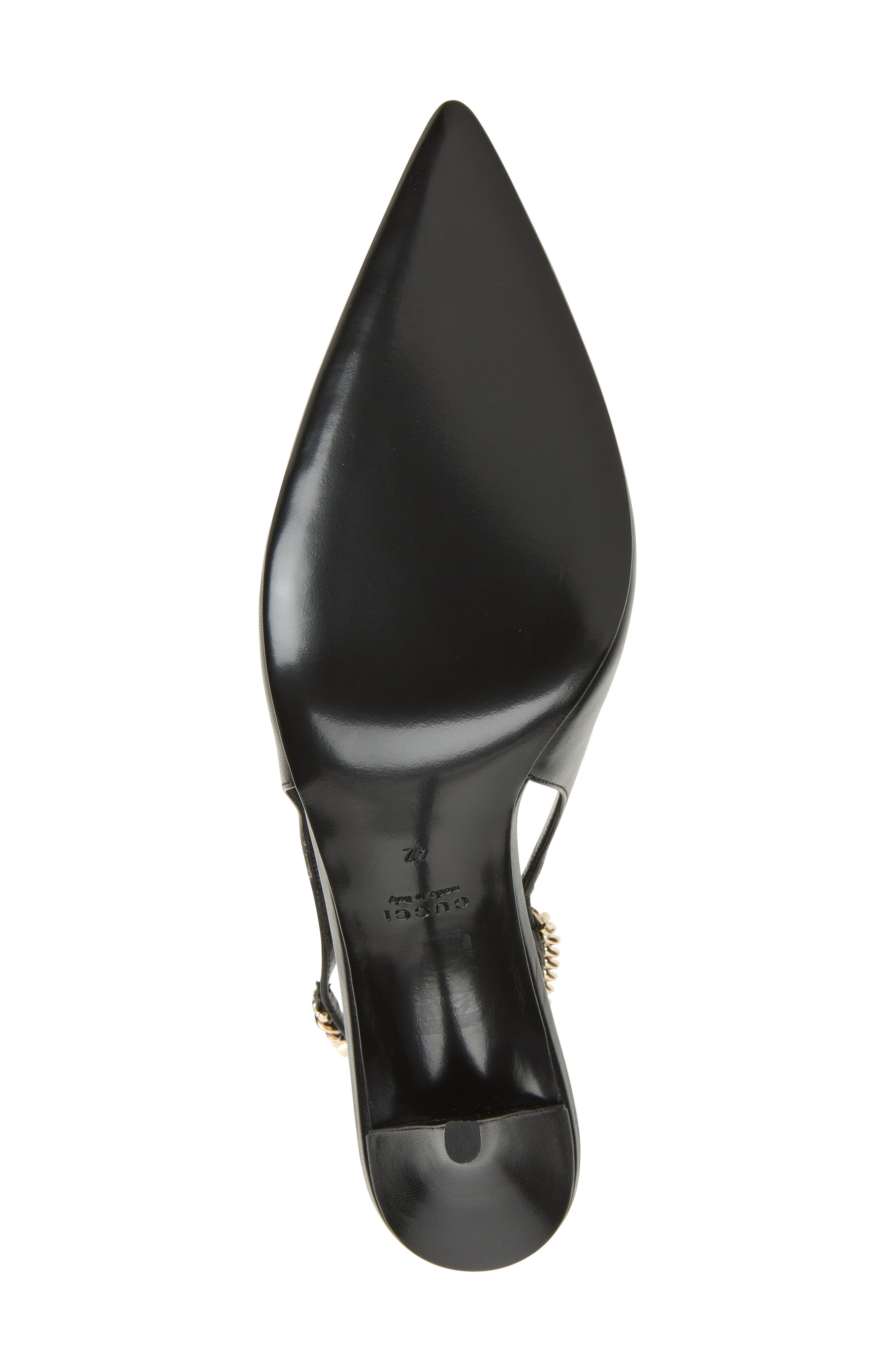 Gucci Signoria Pointed Toe Slingback Pump, Alternate, color, Black