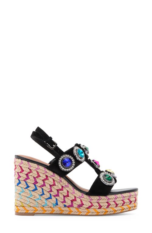 Kurt Geiger London Octavia Espadrille Platform Wedge Sandal In Charcoal