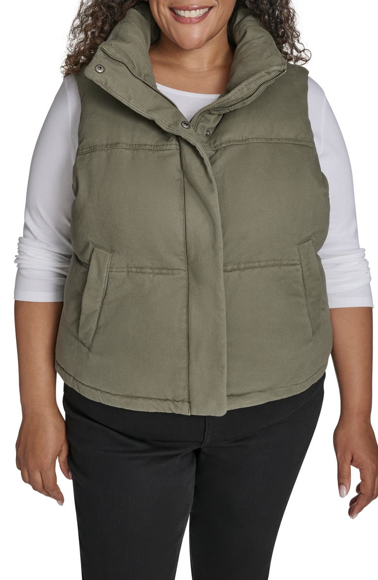 Levi's<sup>®</sup> Cotton Crop Puffer Vest, Main, color, Light Olive