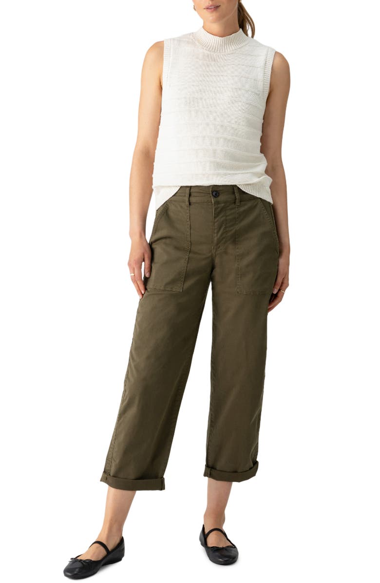 Sanctuary Cruiser Stretch Cotton Barrel Chinos, Alternate, color, Buro