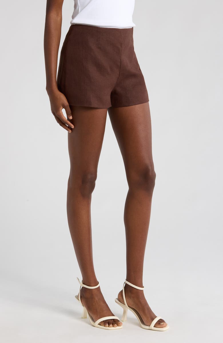 Faithfull the Brand Lila Linen Shorts, Alternate, color, Bistre