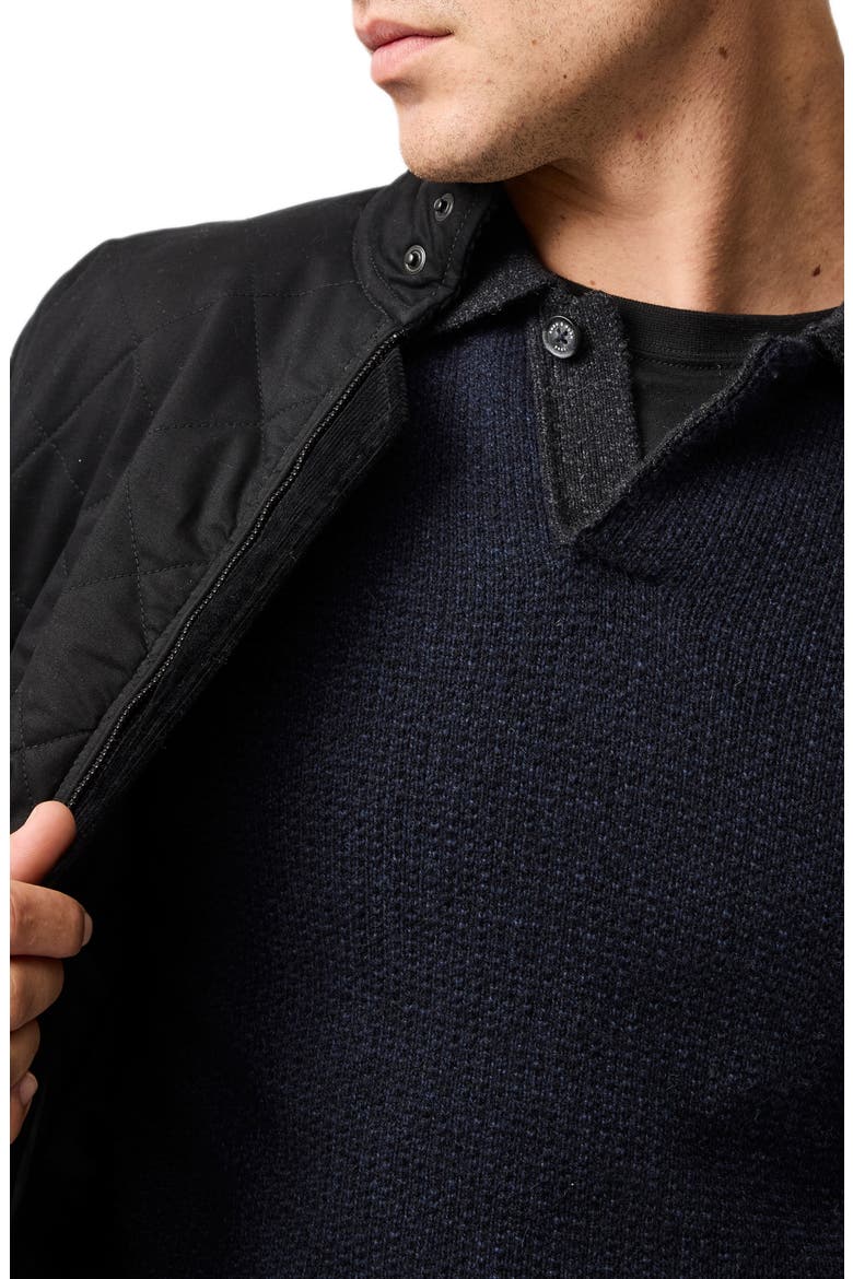 Marlin Cotton & Wool Blend Johnny Collar Sweater, Alternate, color, INDIGO