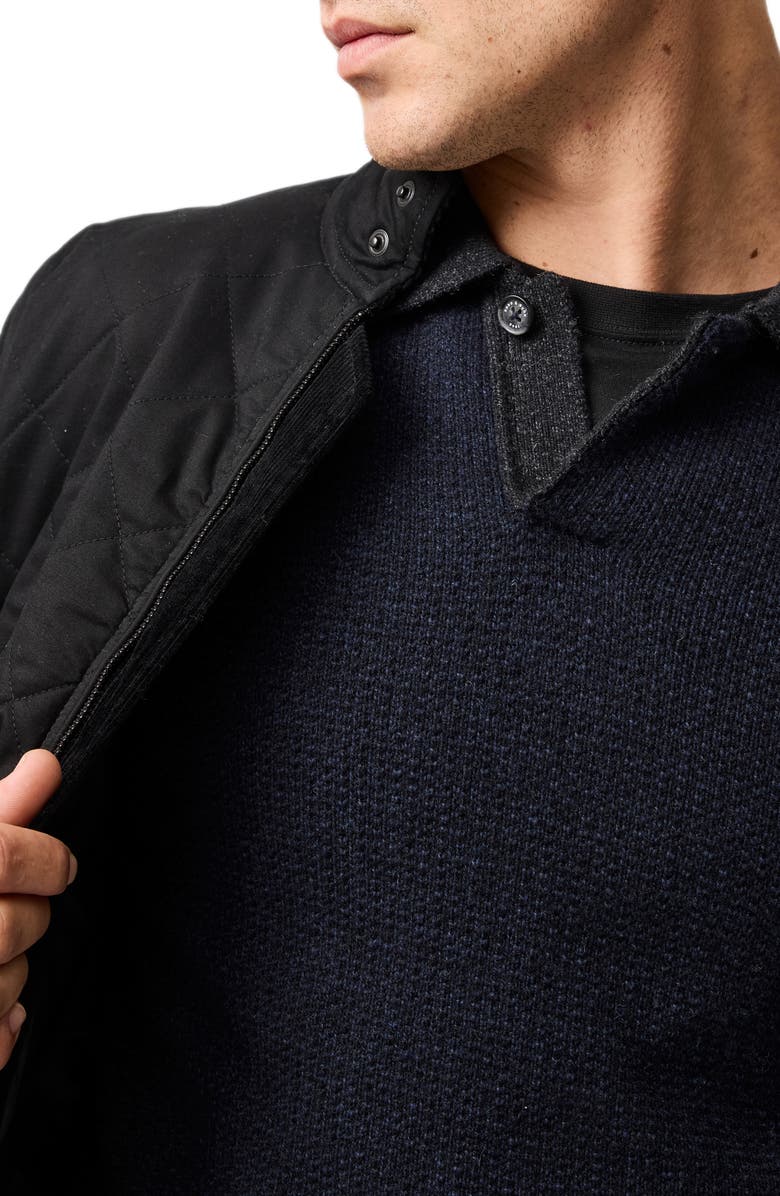 Rodd & Gunn Marlin Cotton & Wool Blend Johnny Collar Sweater, Alternate, color, Indigo
