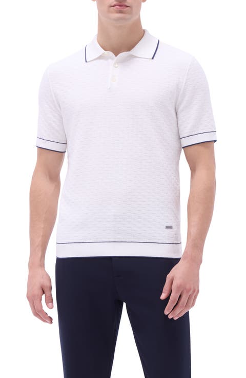 Tipped Contrast Collar Polo Sweater