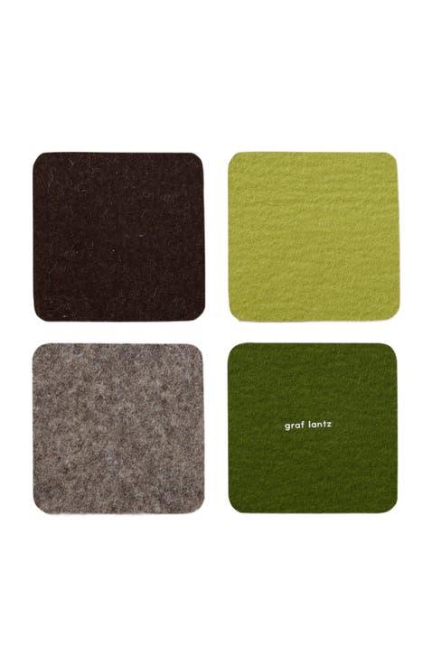 Bierfilzl Merino Wool Square Coaster Multi 4 Pack