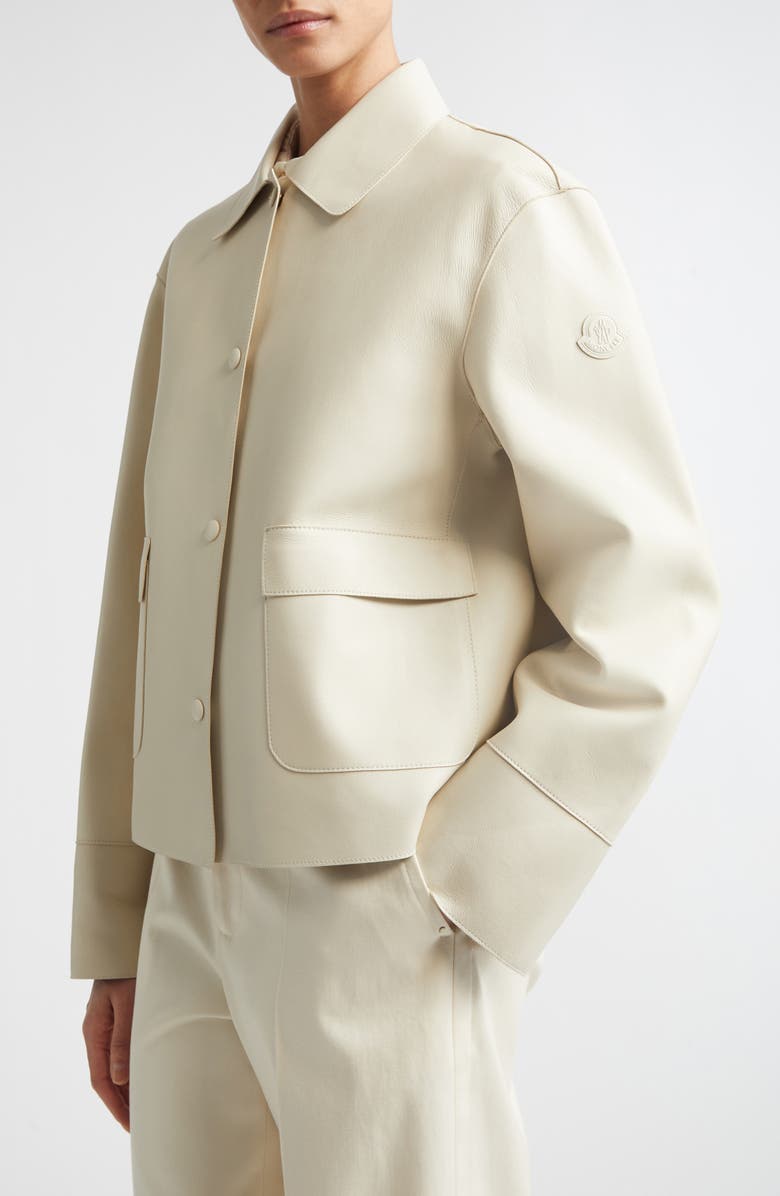 Moncler Haricot 3-in-1 Down Vest & Leather Jacket, Alternate, color, Neutral