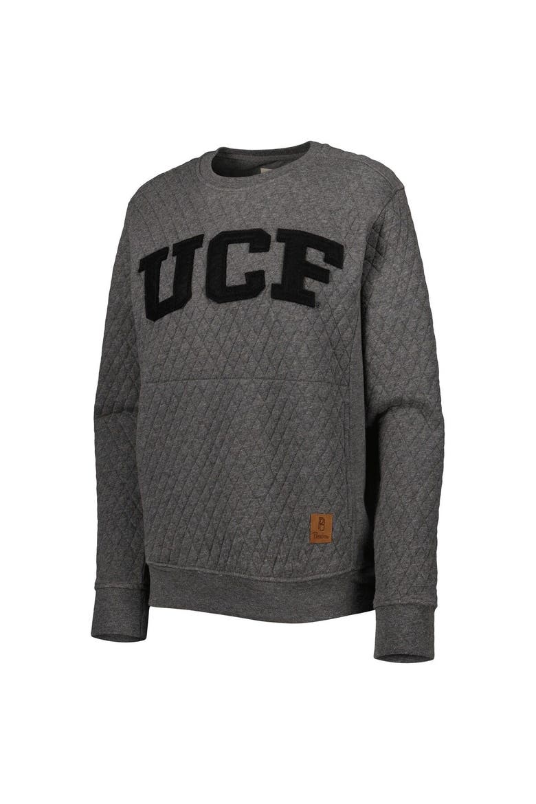 Women's Pressbox Heather Charcoal UCF Knights Moose Quilted Pullover Sweatshirt, Alternate, color, Heather Gray