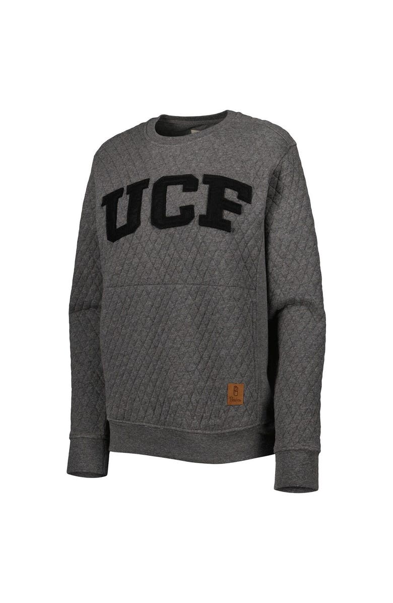PRESSBOX Women's Pressbox Heather Charcoal UCF Knights Moose Quilted Pullover Sweatshirt, Alternate, color, Heather Gray