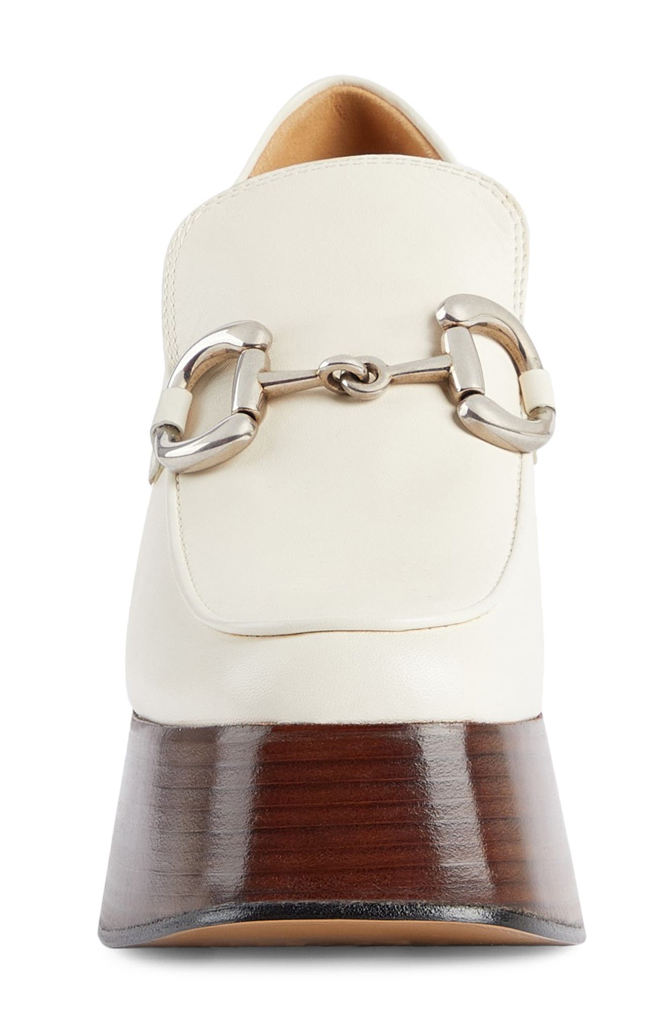 Horsebit Platform Loafer, Alternate, color, MYSTIC WHITE