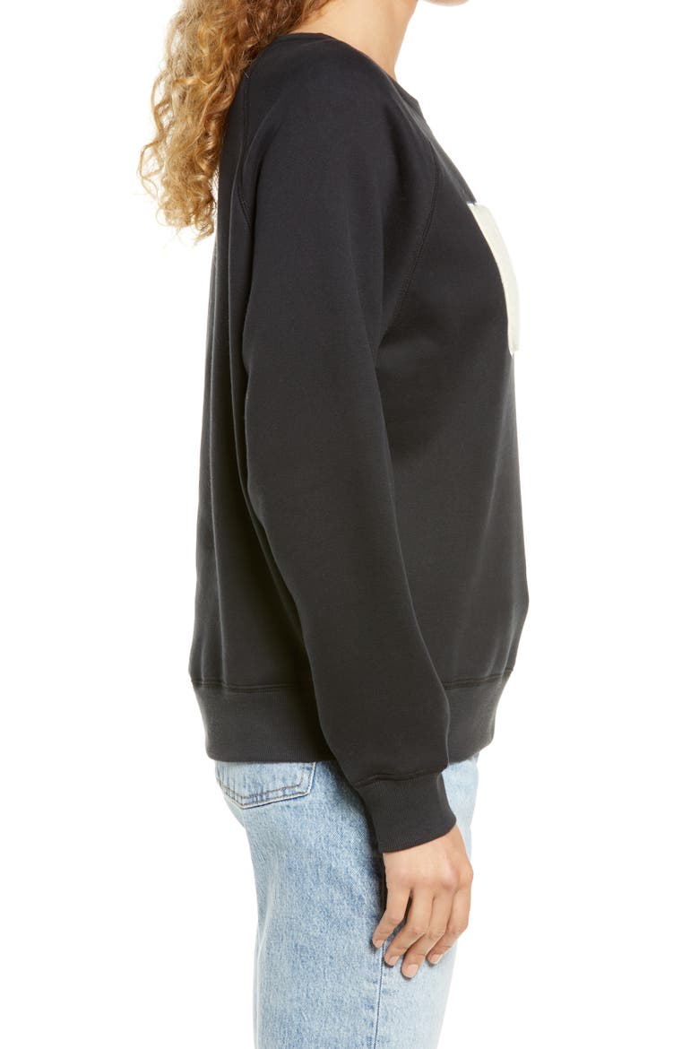 Collection Madeline Fuzzy Logo Graphic Sweatshirt, Alternate, color, BLACK / CREAM