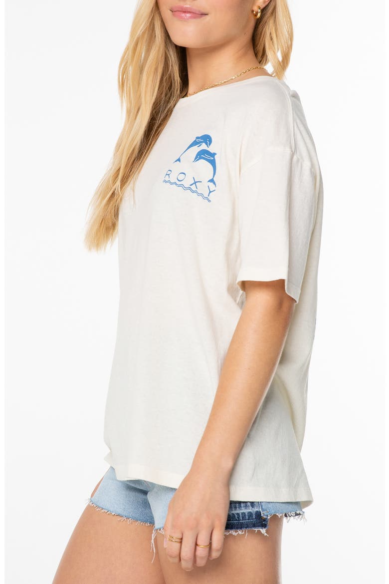 Sunset Dreams Oversize Cotton Graphic T-Shirt, Alternate, color, EGRET SUNSET DREAMS